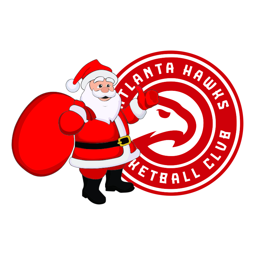 Atlanta Hawks Santa Claus Logo iron on paper